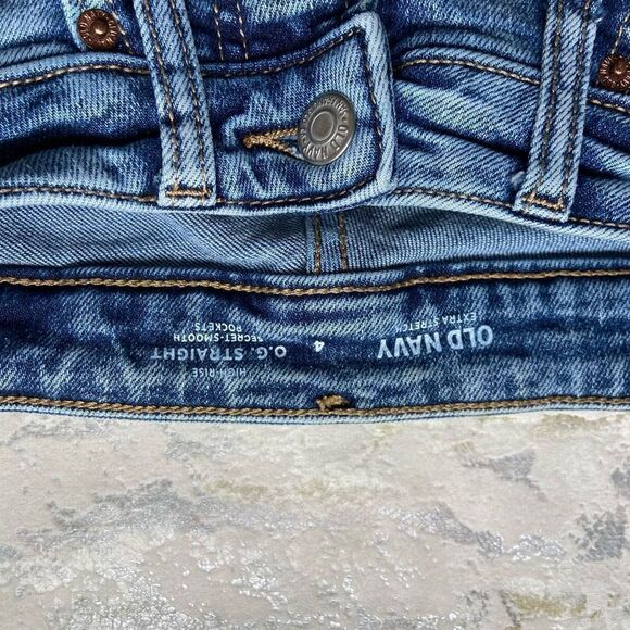 Old Navy high rise O. G. Straight leg raw hem jeans - Picture 6 of 11